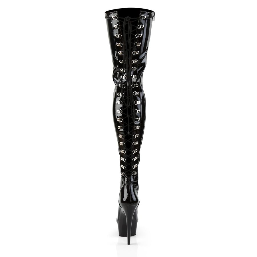 Bottes Hautes Pleaser Delight-3063 Noir Femme | TEK-7620350