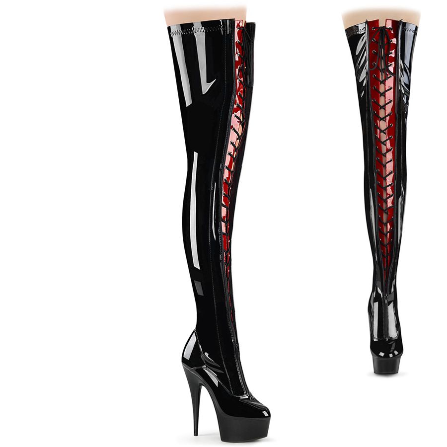 Bottes Hautes Pleaser Delight-3027 Noir Femme | NNH-0762579