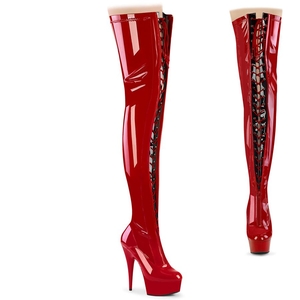 Bottes Hautes Pleaser Delight-3027 Rouge Femme | MSP-5377958