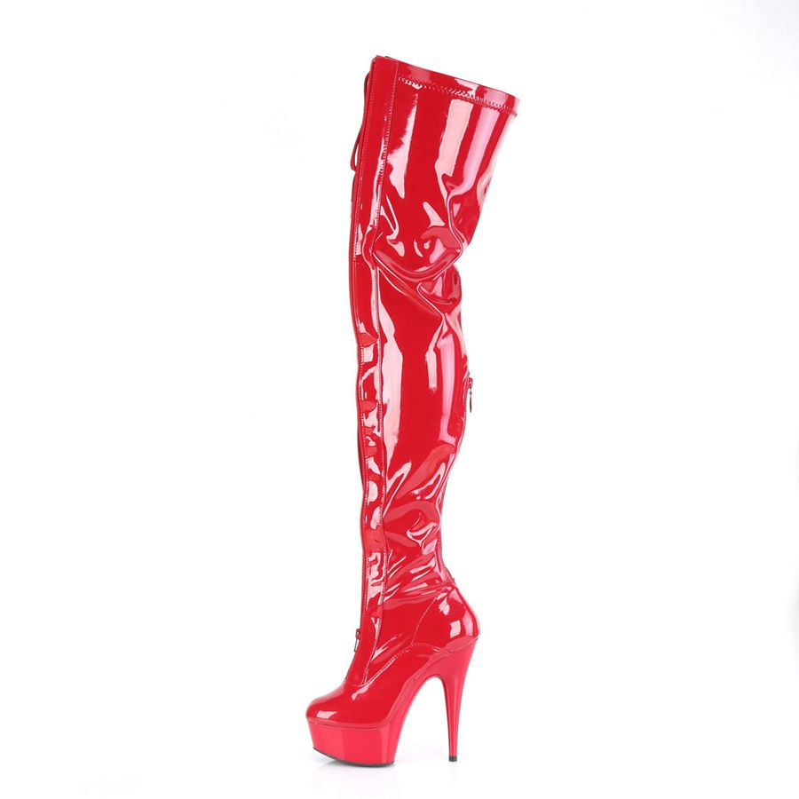 Bottes Hautes Pleaser Delight-3027 Rouge Femme | MSP-5377958