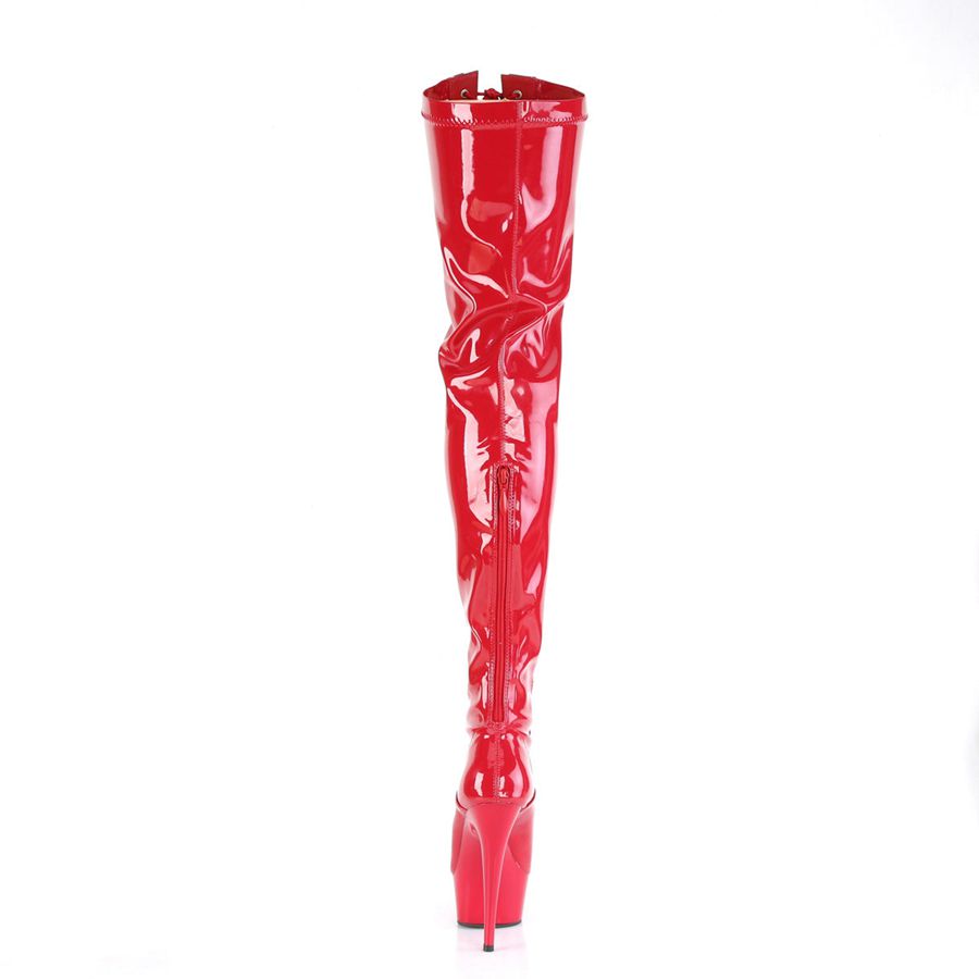 Bottes Hautes Pleaser Delight-3027 Rouge Femme | MSP-5377958