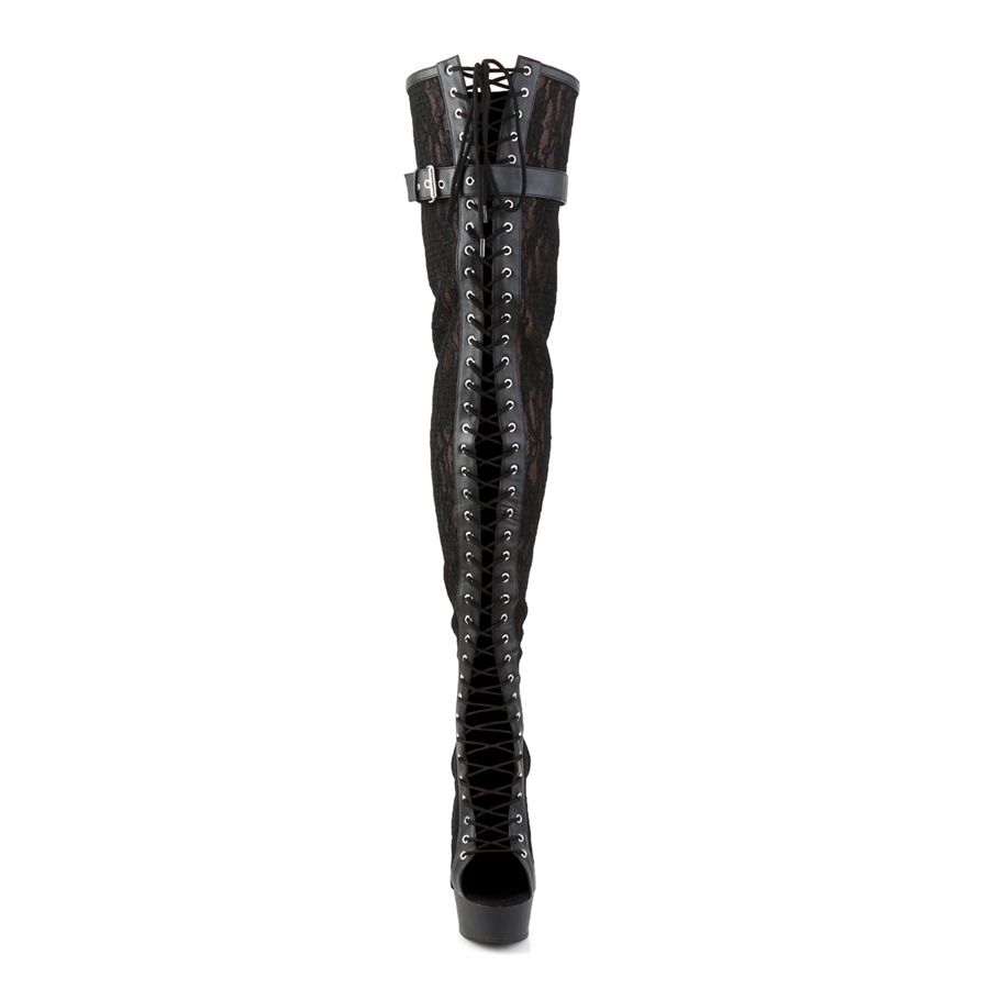 Bottes Hautes Pleaser Delight-3025ML Noir Femme | XXR-0796726