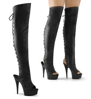 Bottes Hautes Pleaser Delight-3019 Noir Femme | YZR-0147686