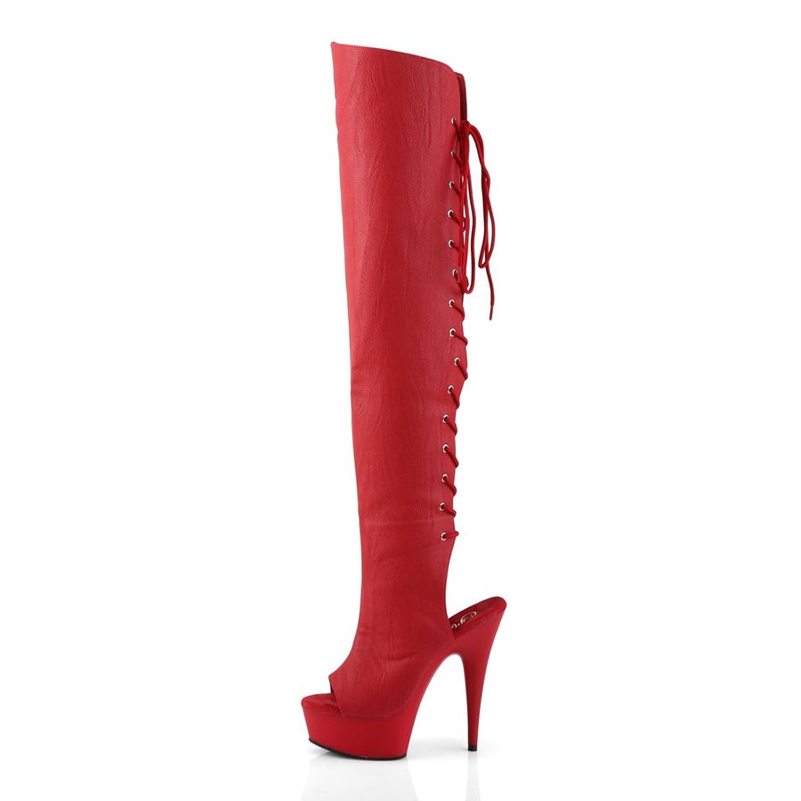 Bottes Hautes Pleaser Delight-3019 Rouge Femme | DRN-0578012