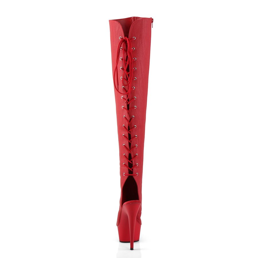 Bottes Hautes Pleaser Delight-3019 Rouge Femme | DRN-0578012