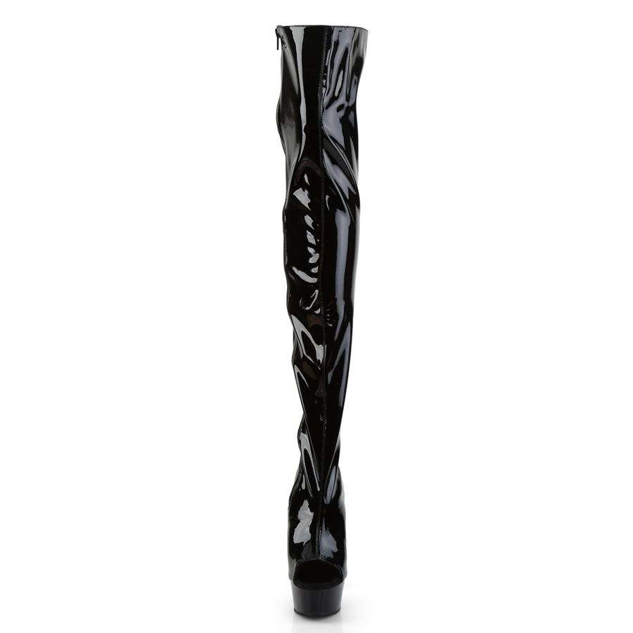 Bottes Hautes Pleaser Delight-3017 Noir Femme | WXO-0232472