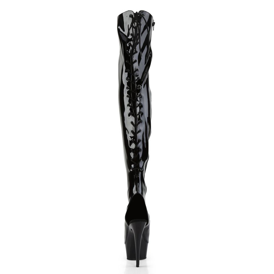 Bottes Hautes Pleaser Delight-3017 Noir Femme | WXO-0232472