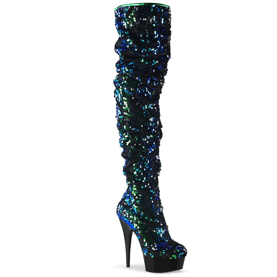 Bottes Hautes Pleaser Delight-3004 Multicolore Femme | RKA-9129586