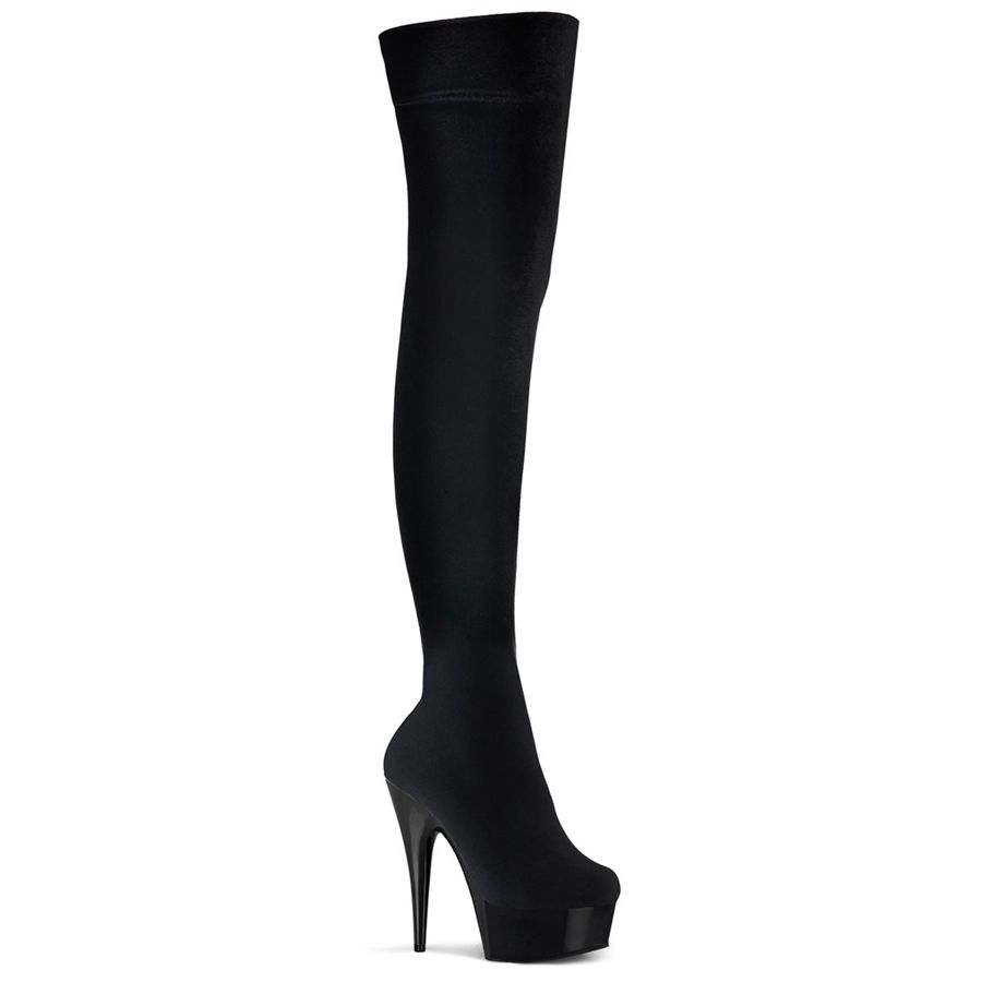 Bottes Hautes Pleaser Delight-3002 Noir Femme | TJI-3206131