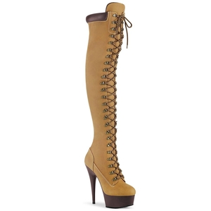 Bottes Hautes Pleaser Delight-3000TL Marron Femme | DIA-6751909