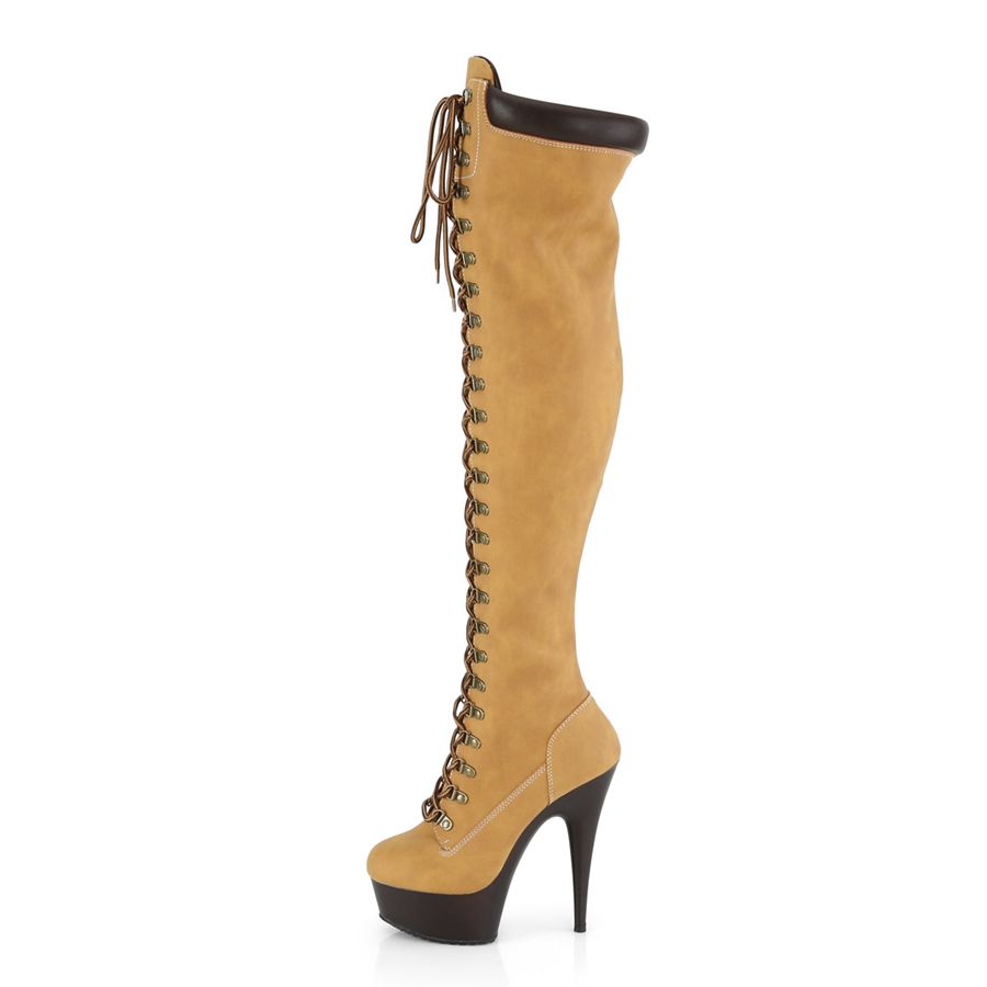 Bottes Hautes Pleaser Delight-3000TL Marron Femme | DIA-6751909