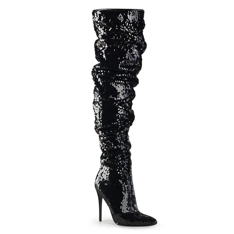 Bottes Hautes Pleaser Courtly-3011 Noir Femme | GRC-5594548