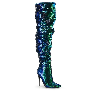 Bottes Hautes Pleaser Courtly-3011 Vert Femme | ONS-0804756