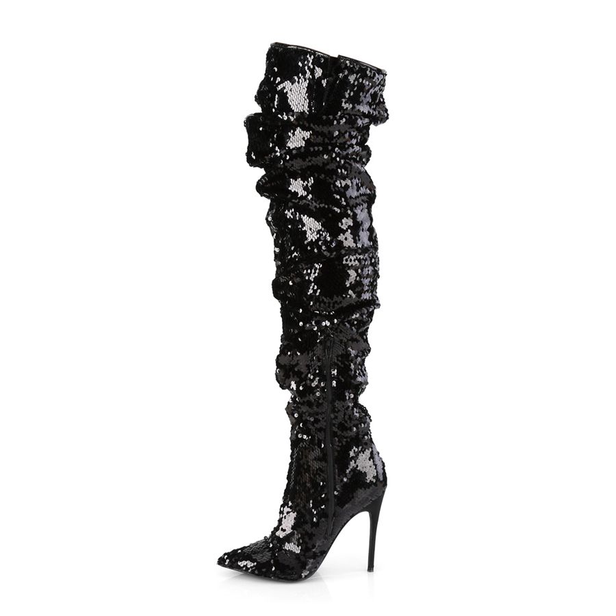 Bottes Hautes Pleaser Courtly-3011 Noir Femme | GRC-5594548