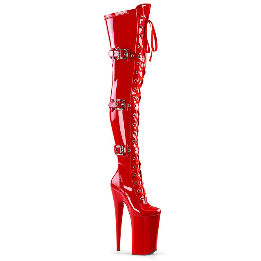 Bottes Hautes Pleaser Beyond-3028 Rouge Femme | ZOF-1713981