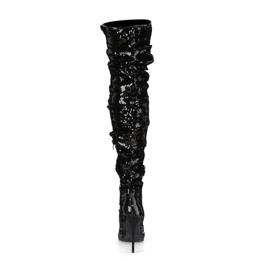 Bottes Hautes Pleaser Courtly-3011 Noir Femme | GRC-5594548