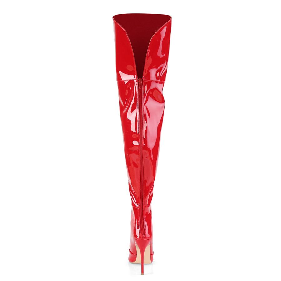 Bottes Hautes Pleaser Courtly-3012 Rouge Femme | QEA-3342273