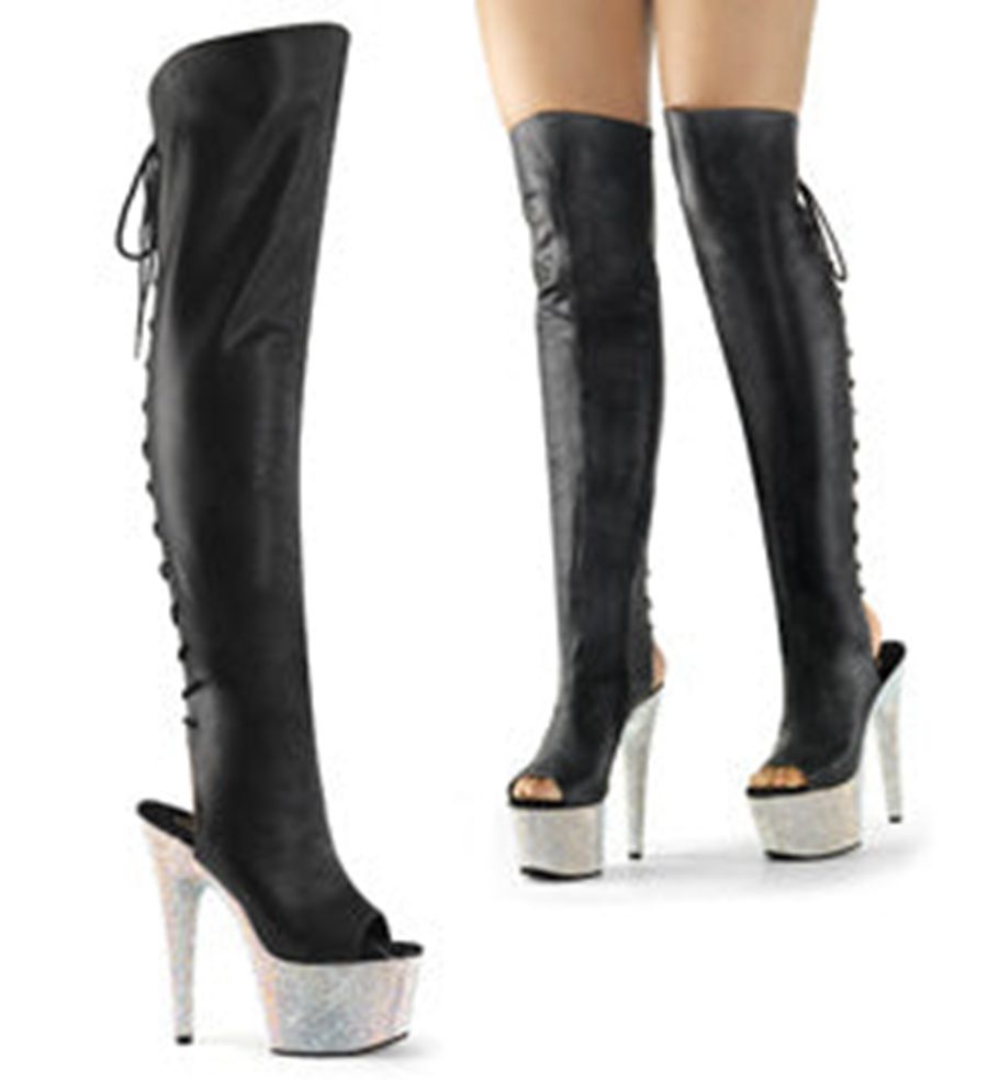 Bottes Hautes Pleaser Bejeweled-3019DM-7 Noir Femme | XSD-6110614