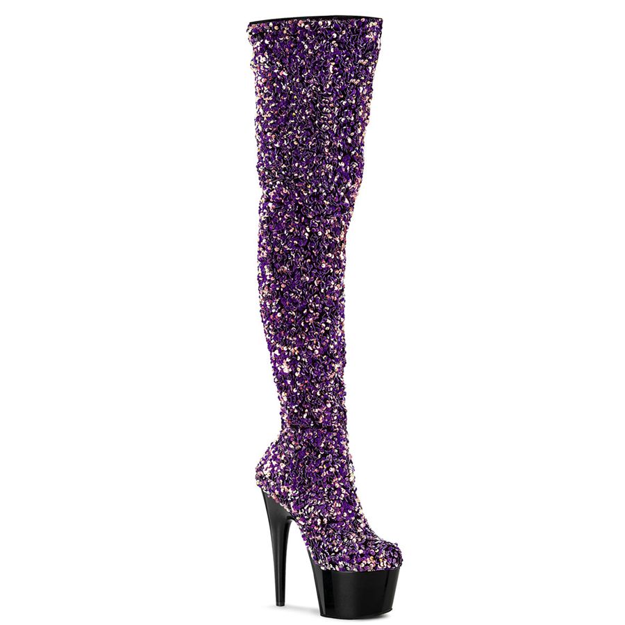 Bottes Hautes Pleaser Adore-3020 Violette Femme | XRC-2091637