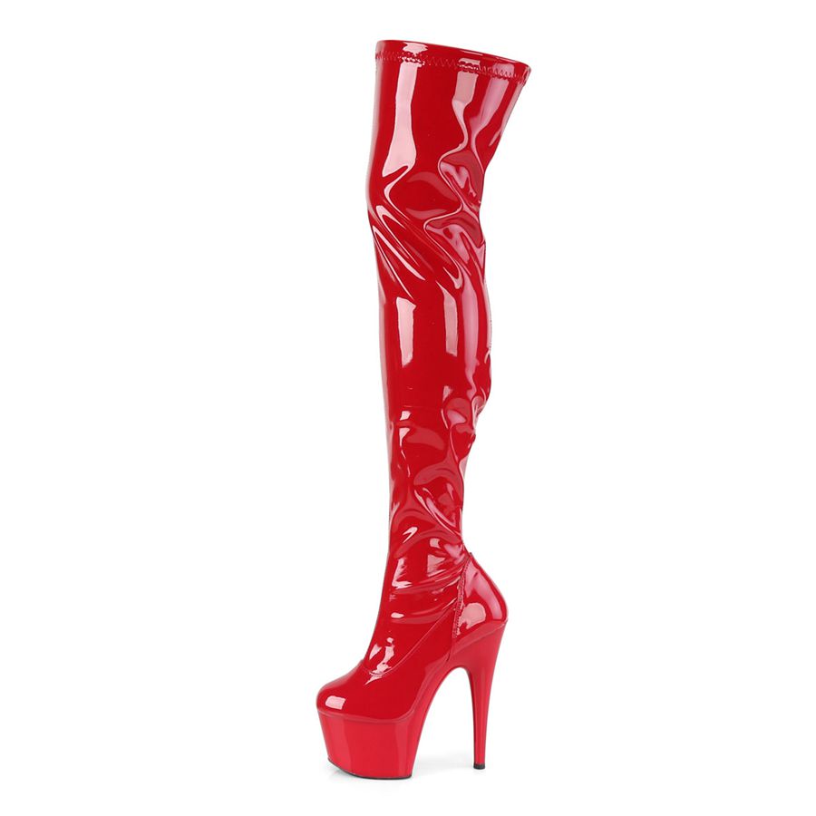 Bottes Hautes Pleaser Adore-3000 Rouge Femme | KZY-3103917