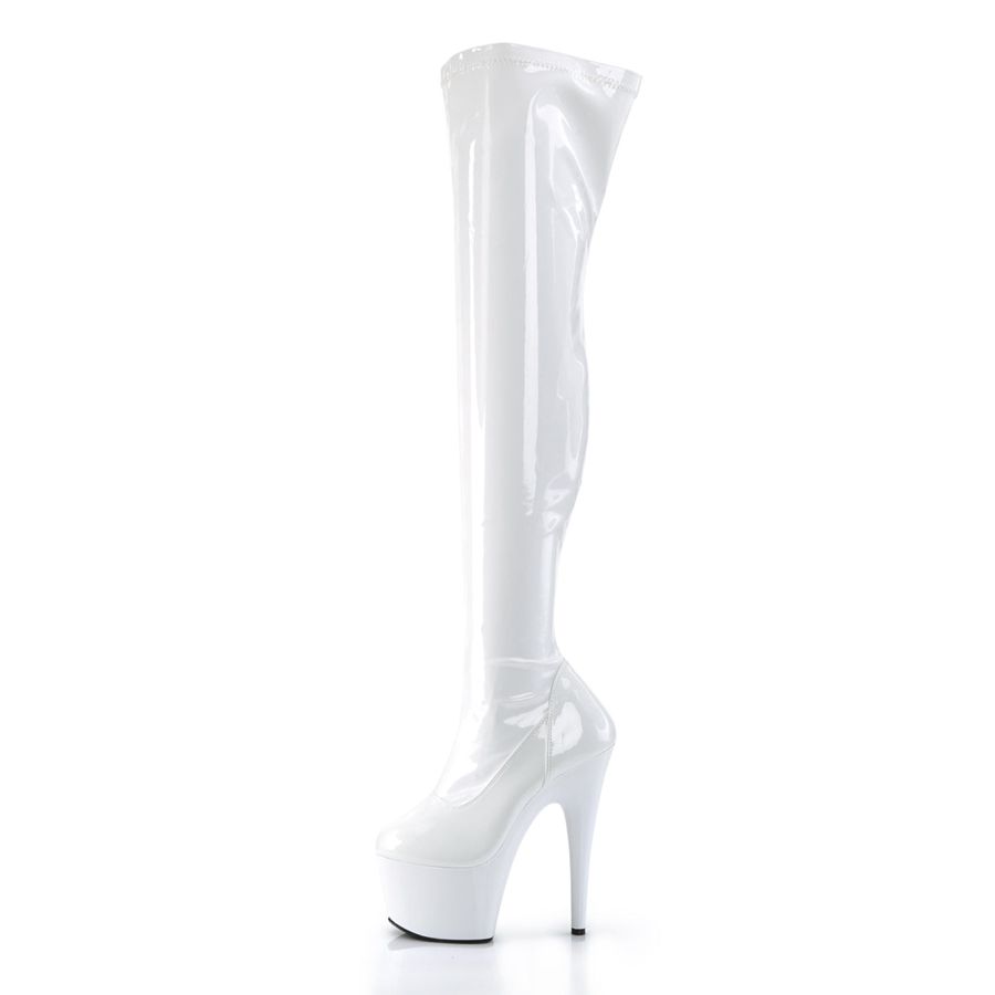 Bottes Hautes Pleaser Adore-3000 Blanche Femme | HWV-6615969