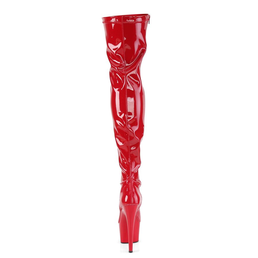 Bottes Hautes Pleaser Adore-3000 Rouge Femme | KZY-3103917