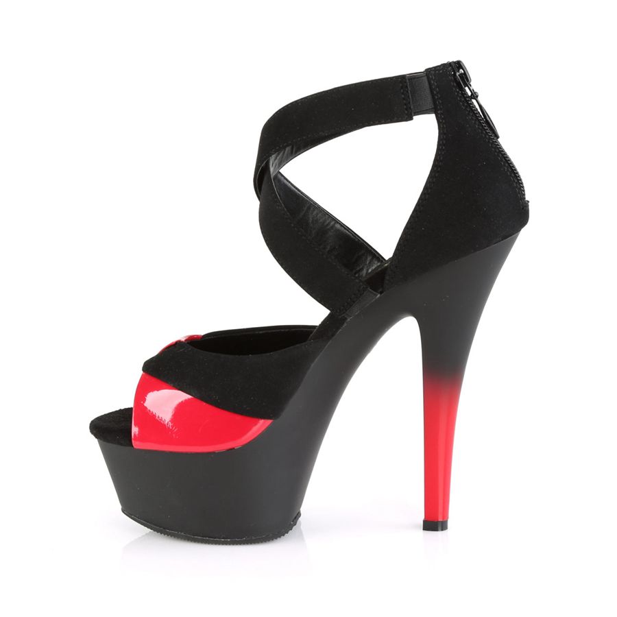 Talons Pleaser Kiss-221 Noir Rouge Femme | NMH-3022640