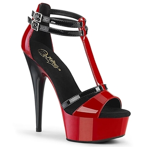 Talons Pleaser Delight-663 Noir Rouge Femme | NSH-5917724