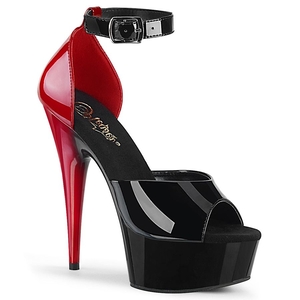 Talons Pleaser Delight-617 Rouge Noir Femme | OKR-7362546