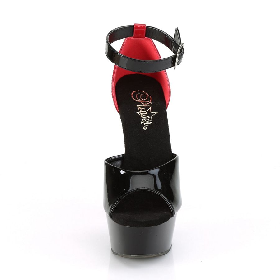 Talons Pleaser Delight-617 Rouge Noir Femme | OKR-7362546