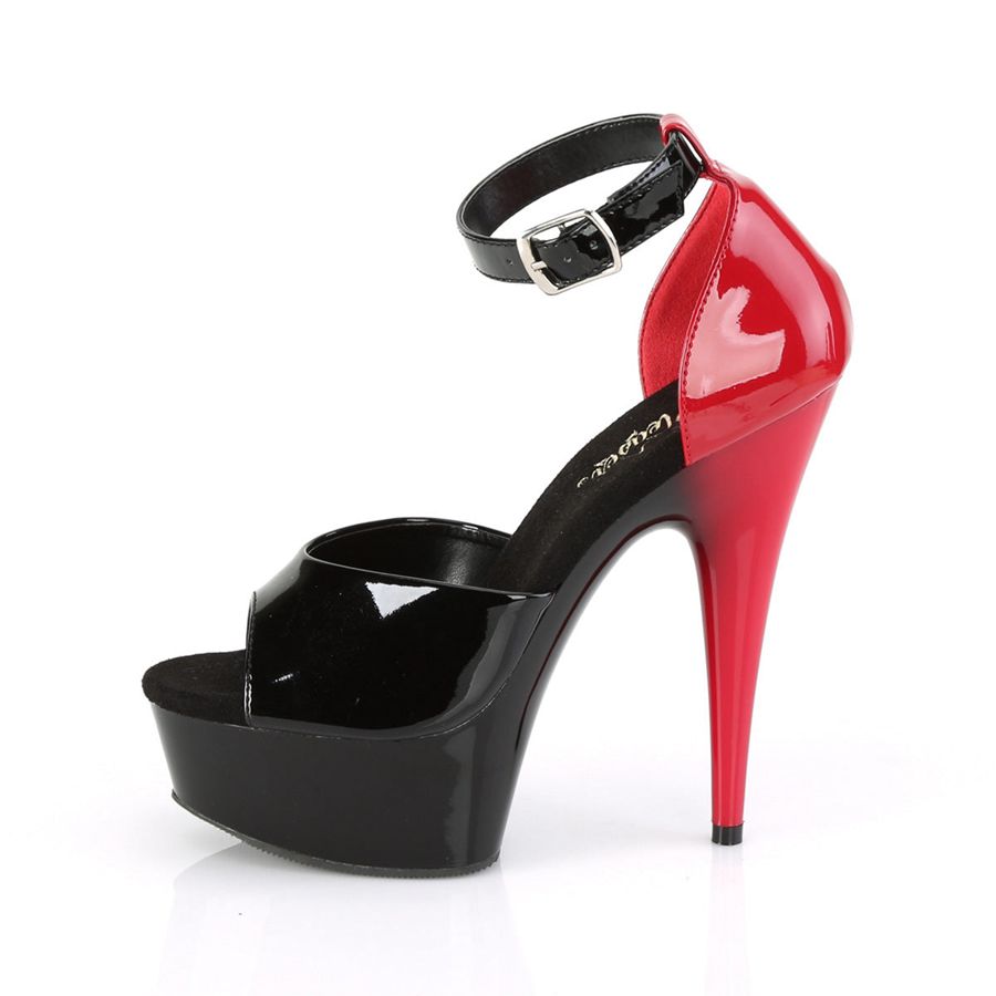 Talons Pleaser Delight-617 Rouge Noir Femme | OKR-7362546