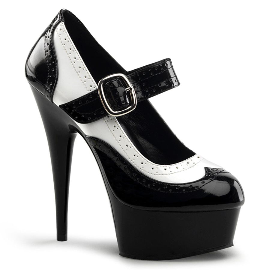 Escarpins Pleaser Delight-688 Blanche Noir Femme | SJS-1058879