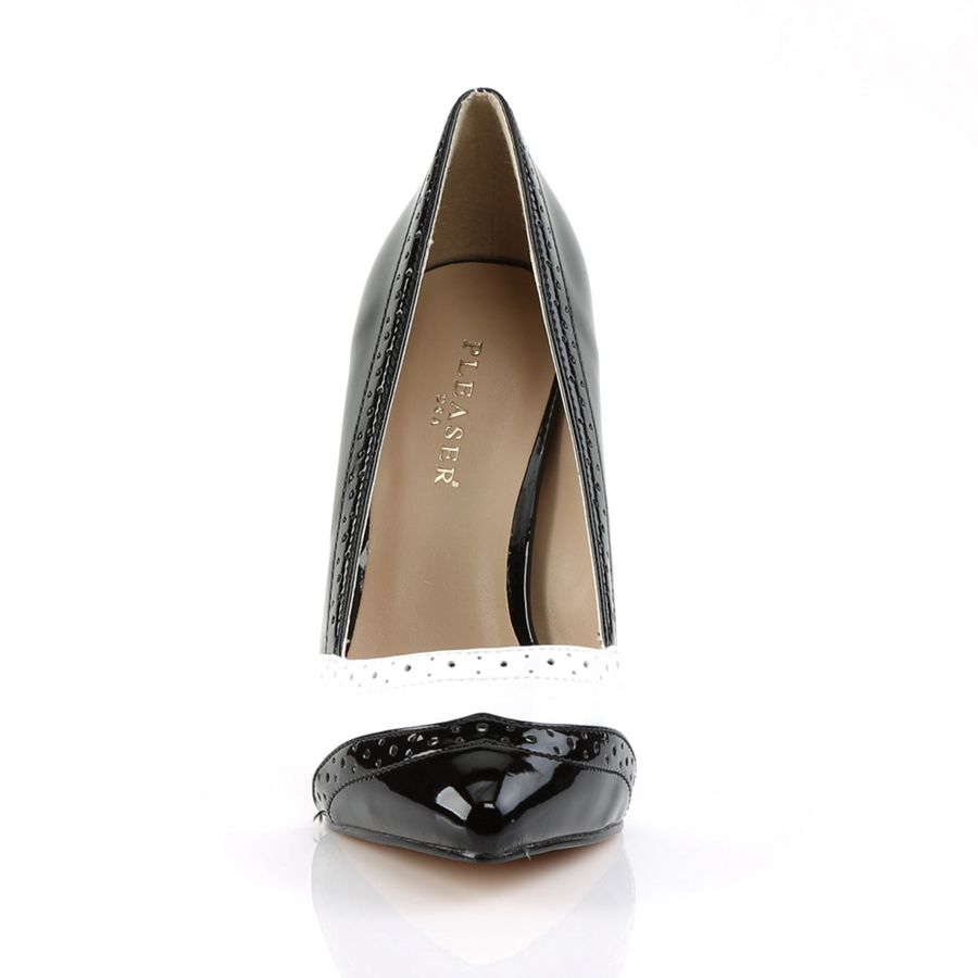 Escarpins Pleaser Amuse-26 Noir Blanche Femme | UYM-6284229