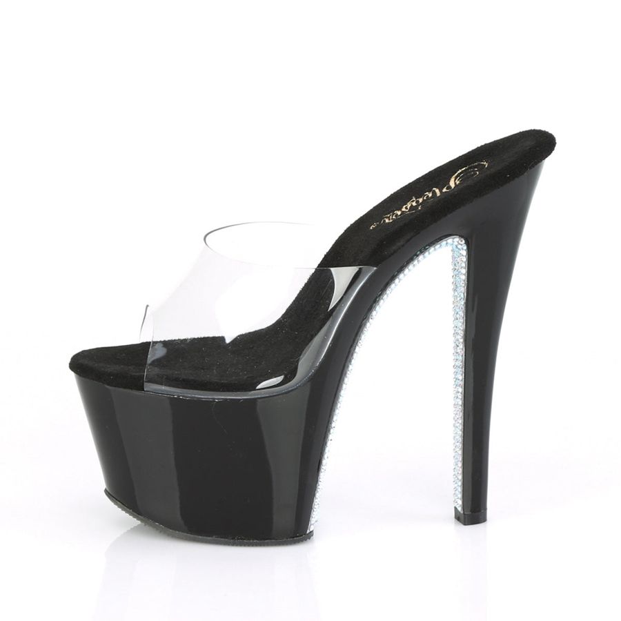 Sandales à Plateforme Pleaser Sky-301CRS Noir Femme | ZVG-1790283