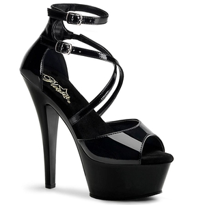 Sandales à Plateforme Pleaser Kiss-254 Noir Femme | IJB-0266293