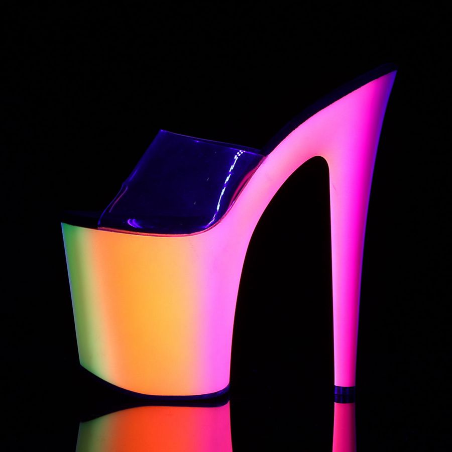 Sandales à Plateforme Pleaser Rainbow-801UV Multicolore Femme | LGT-8724007