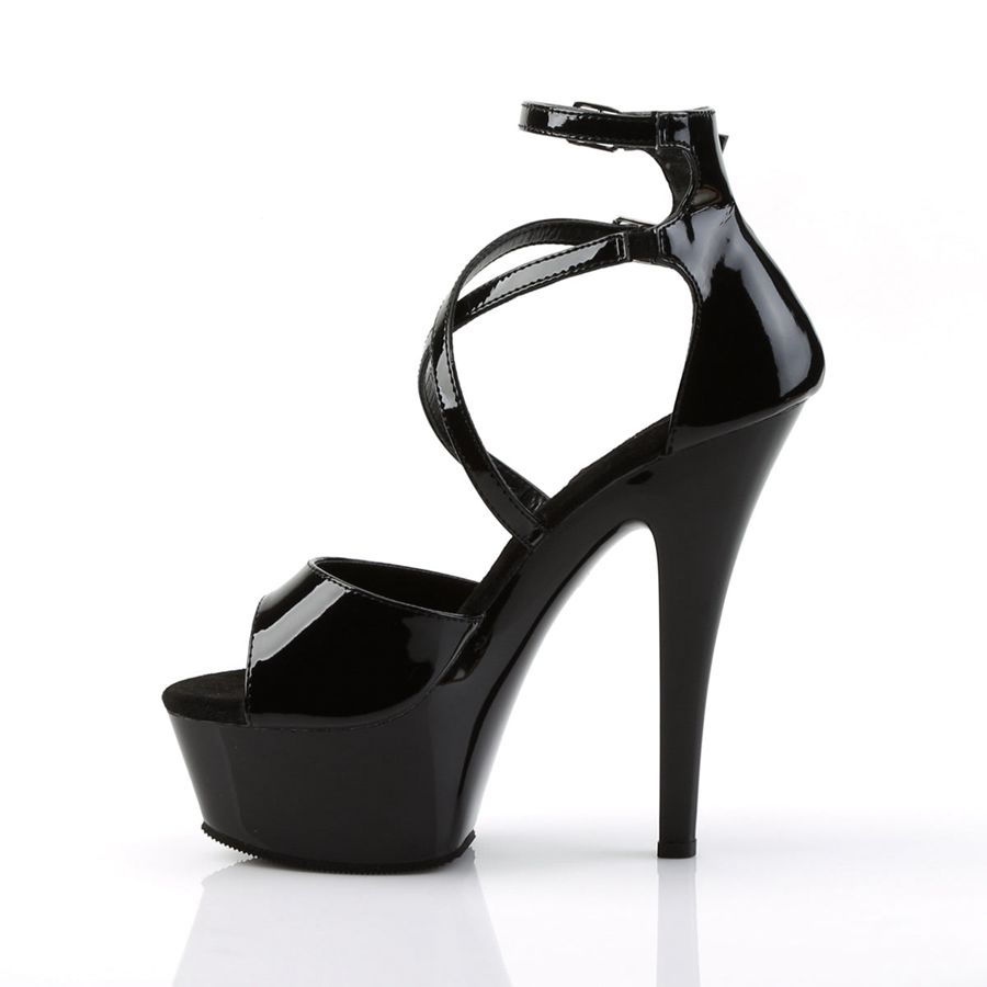 Sandales à Plateforme Pleaser Kiss-254 Noir Femme | IJB-0266293