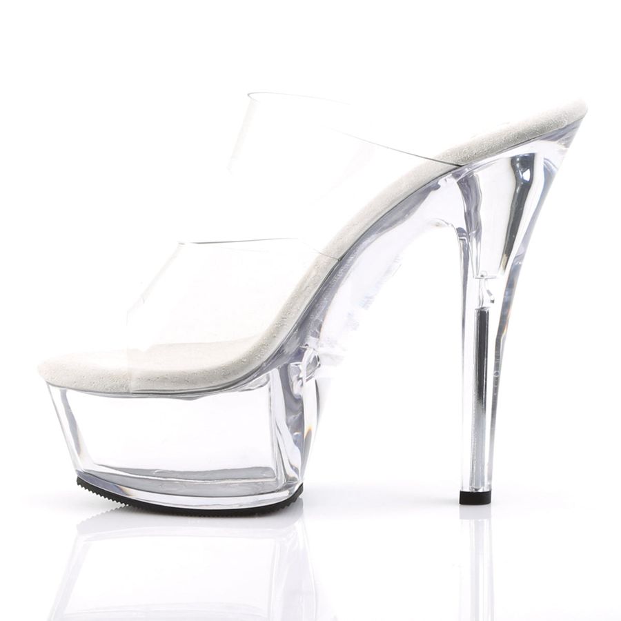 Sandales à Plateforme Pleaser Kiss-202 Clear Femme | IEN-1697748