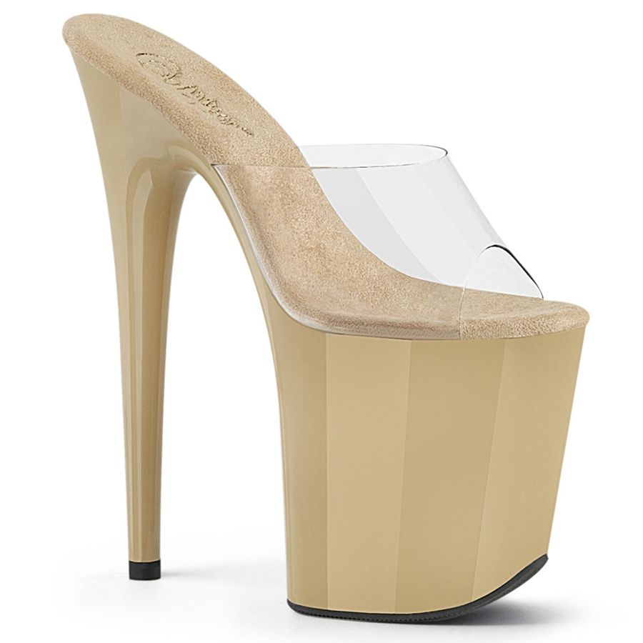 Sandales à Plateforme Pleaser Flamingo-801 Beige Femme | EUW-5825258