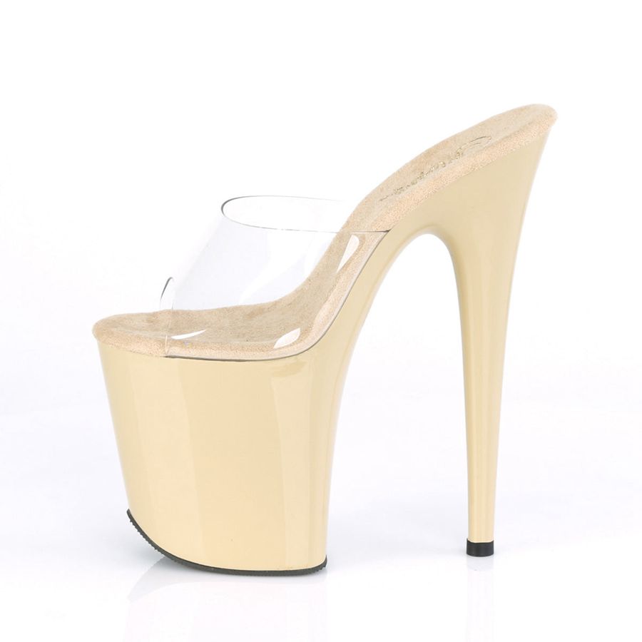 Sandales à Plateforme Pleaser Flamingo-801 Beige Femme | EUW-5825258