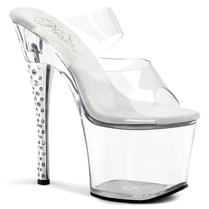 Sandales à Plateforme Pleaser Diamond-702 Clear Femme | YTX-7484250