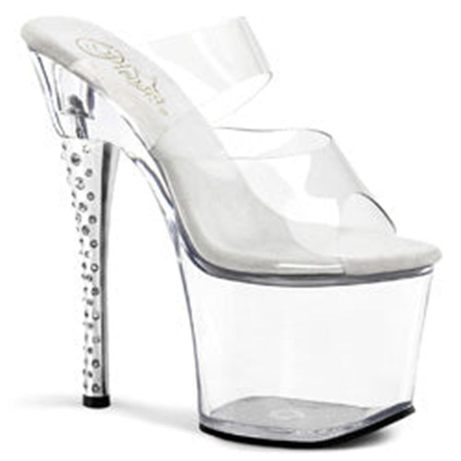 Sandales à Plateforme Pleaser Diamond-702 Clear Femme | YTX-7484250