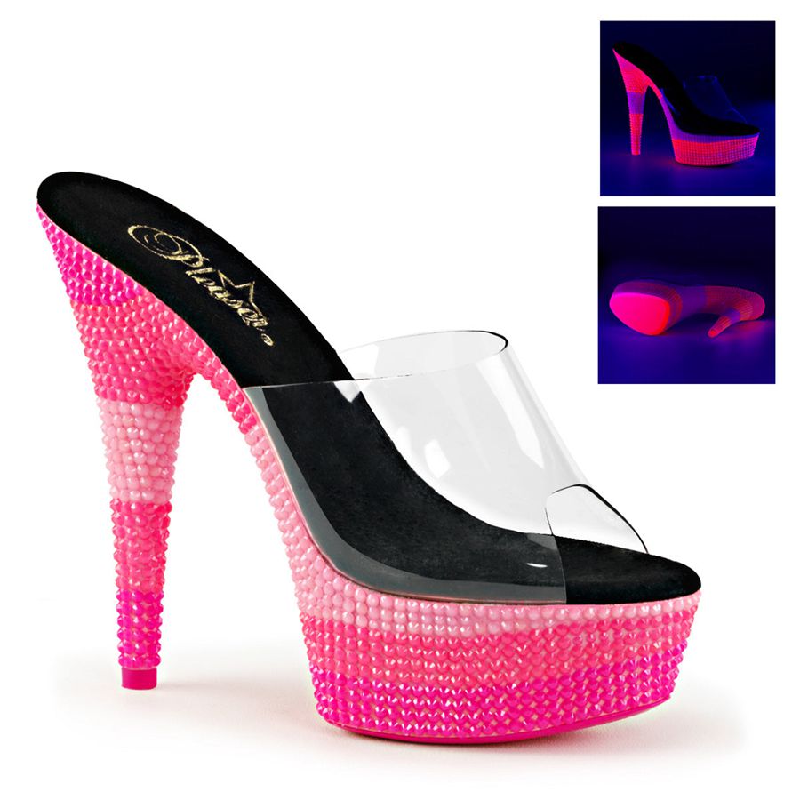 Sandales à Plateforme Pleaser Delight-601UVS Rose Femme | ACA-9794361