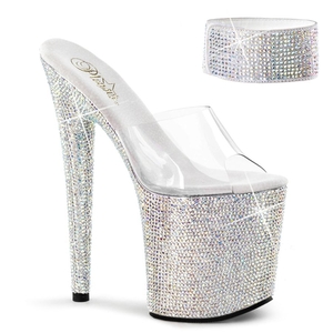 Sandales à Plateforme Pleaser Bejeweled-812RS Argent Femme | XLL-9922270