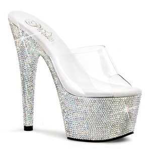 Sandales à Plateforme Pleaser Bejeweled-701DM Argent Femme | WTV-0183790