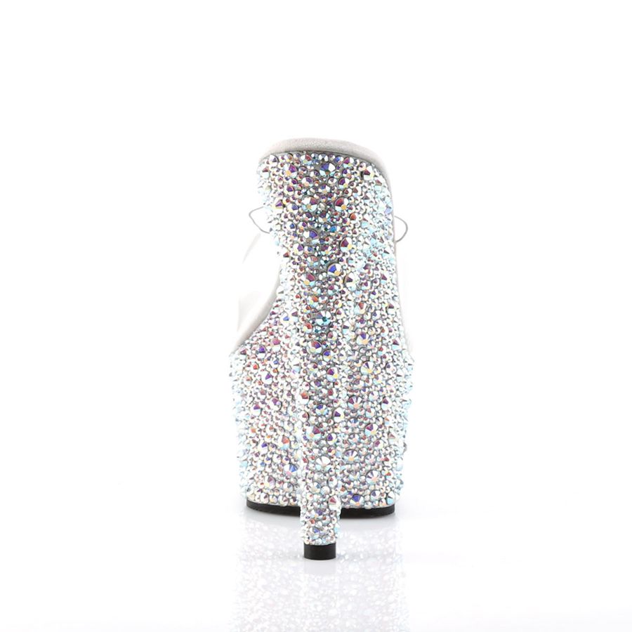 Sandales à Plateforme Pleaser Bejeweled-701MS Argent Femme | VVE-5701518