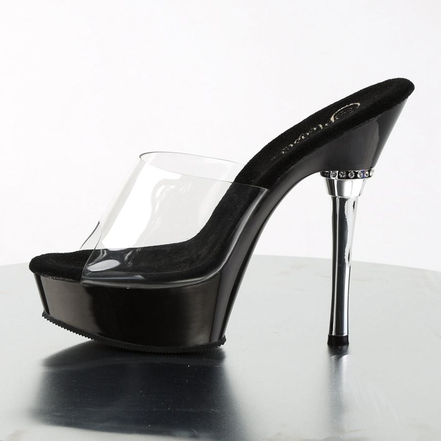 Sandales à Plateforme Pleaser Allure-601 Noir Femme | RRU-5106897