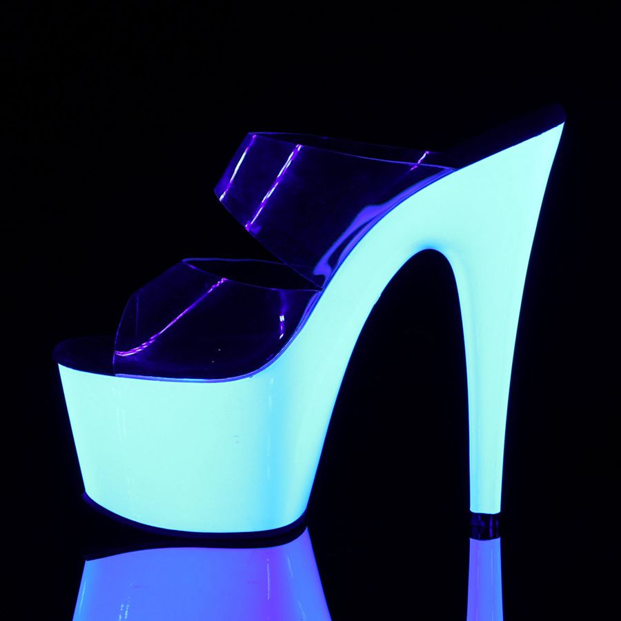 Sandales à Plateforme Pleaser Adore-702UV Blanche Femme | LMY-3794193