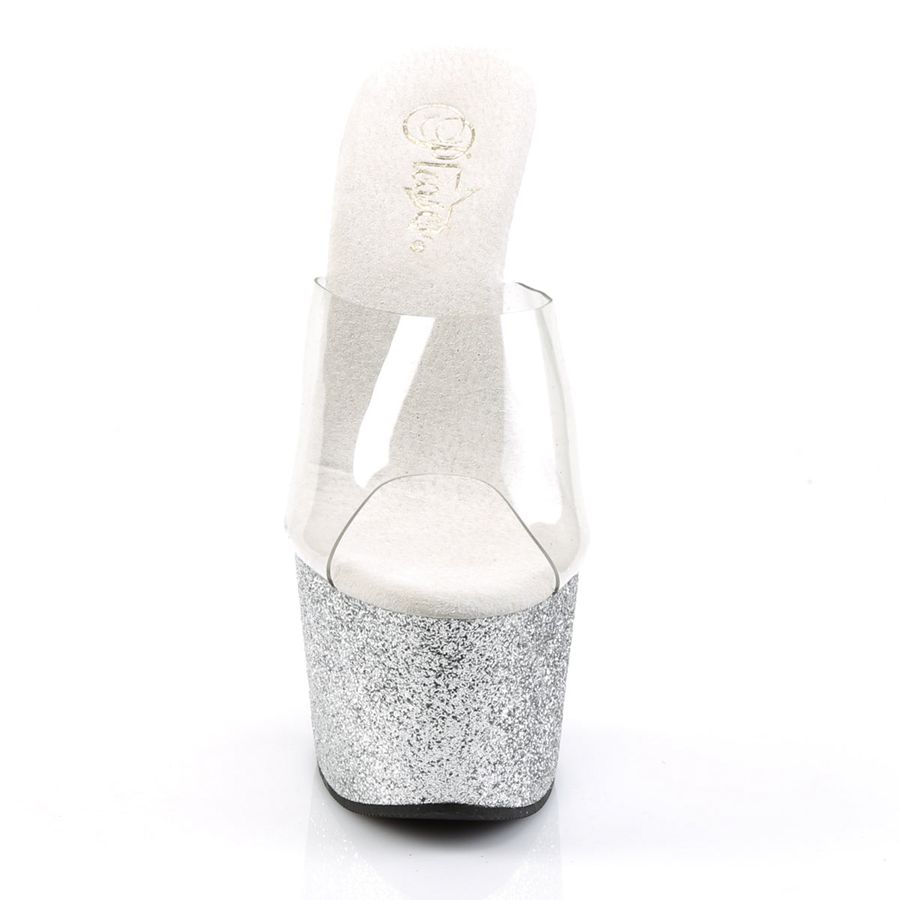 Sandales à Plateforme Pleaser Adore-701SDG Argent Femme | TTM-1769518