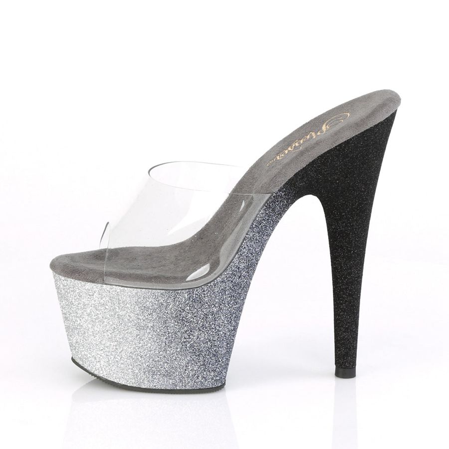 Sandales à Plateforme Pleaser Adore-701OMBRE Argent Femme | DYV-3897464